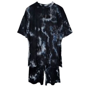 Dressed in LALA Lex Ribbed Playsuit in Cool Girl Tie Dye size Small